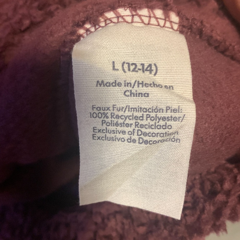 No Boundaries Womens L 12-14 Burgundy Sherpa Half Zip Pullover Cinch Hem NWT - Picture 3 of 8